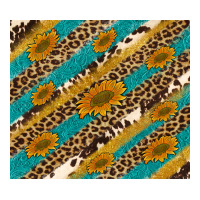 leopard cowhide  leather sunflowers | Teevron