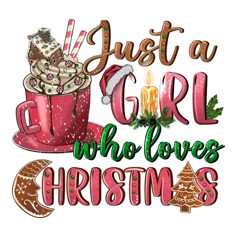 Pink Just A Girl Who Loves Christmas Premium Tee by NancyCooperArtShop | Teevron