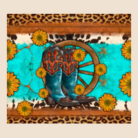 Cowboy Boots And Sunflowers Turquoise Leopard Background Urban Hoodie | Teevron