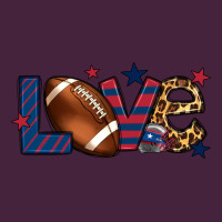 Love Football Team Color Red Blue 4th Of July Long Sleeve Tee | Teevron