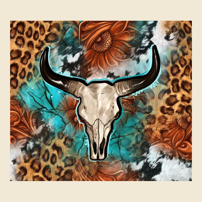Western With Bull Skull Premium Tee by NancyCooperArtShop | Teevron