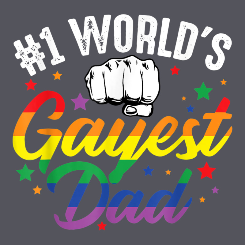 1 Worlds Gayest Dad Funny Fathers Day Lgbt Pride R Vintage Hoodie by tuanDangUi | Teevron