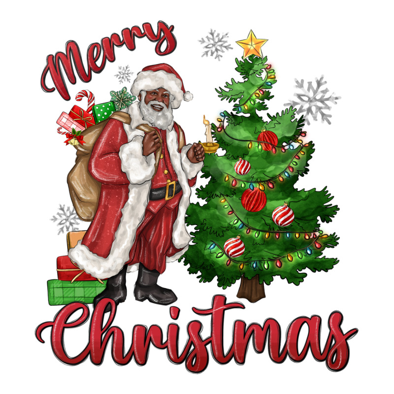 Merry Christmas Black Santa Premium Tee by MaliasSmallBusiness | Teevron