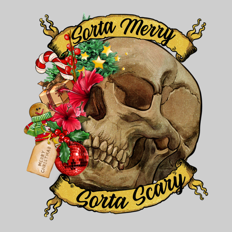 Sorta Merry Sorta Scary Skull Premium Tee by NancyCooperArtShop | Teevron