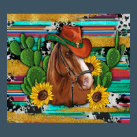 Western Horse Cowboy Hat Cactus Sunflowers Glitter Cowhide Serape Turq Urban Hoodie | Teevron
