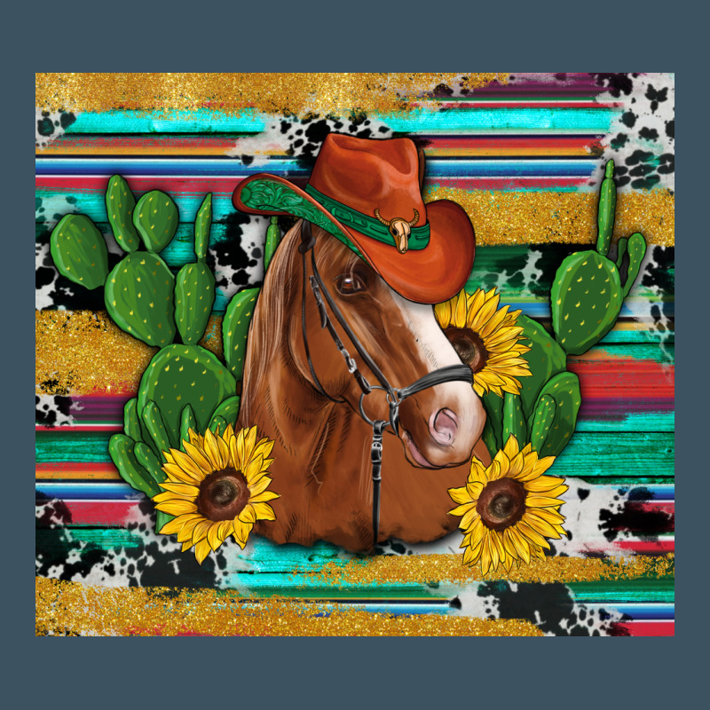 Western Horse Cowboy Hat Cactus Sunflowers Glitter Cowhide Serape Turq Urban Hoodie by Artiststas | Teevron