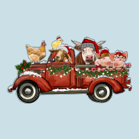 Christmas Truck With Farm Animals Ladies Tee | Teevron