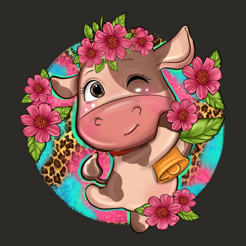 Cute Cow Pink Flowers And Leopard Pattern Heavy Core Tee by NancyCooperArtShop | Teevron