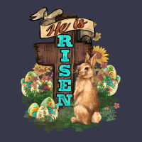 He Is Risen Bunny Cross Easter Day Long Sleeve Tee | Teevron