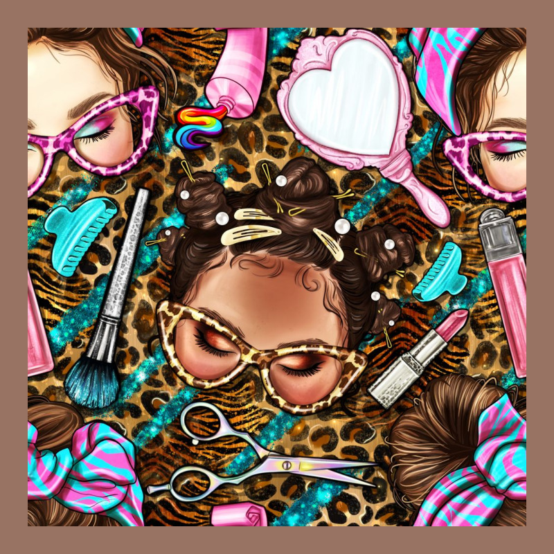 Hairdresser Messy Bun Hand Mirror And Scissors With Leopard And Tiger  Premium Hoodie by BundleAndBundleShop | Teevron