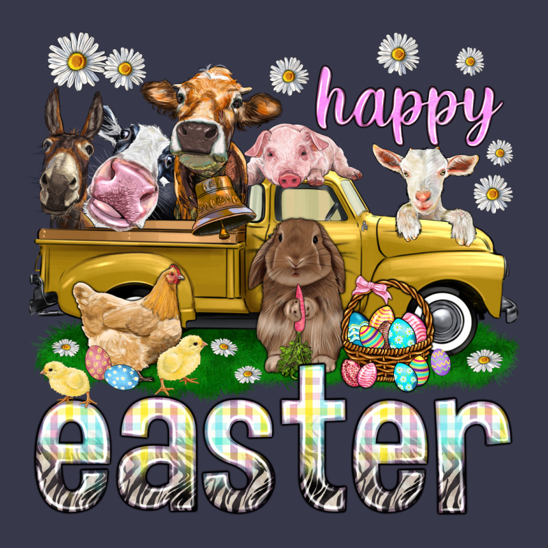 Happy Easter Truck With Farm Animals Easter Day Long Sleeve Tee by HowdyJamesFarm | Teevron