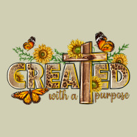 Created With A Purpose With Sunflower And Butterfl Heavy Core Tee | Teevron