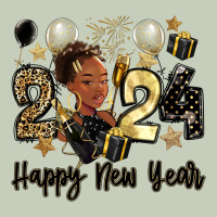 2024 Happy New Year Black Woman Ladies Tee | Teevron