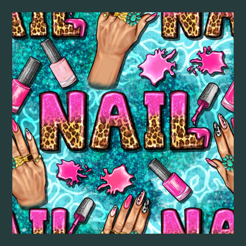 Nail Art Hands And Polish With Turquoise Leopard And Glitter Seamless  Premium Hoodie by BundleAndBundleShop | Teevron