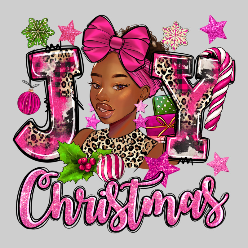 Pink Christmas Joy Black Woman Premium Tee by MaliasSmallBusiness | Teevron