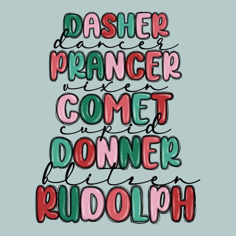 Dasher Dancer Prancer Vixer Comet Cupid Donner Bli Heavy Core Tee by MaliasSmallBusiness | Teevron