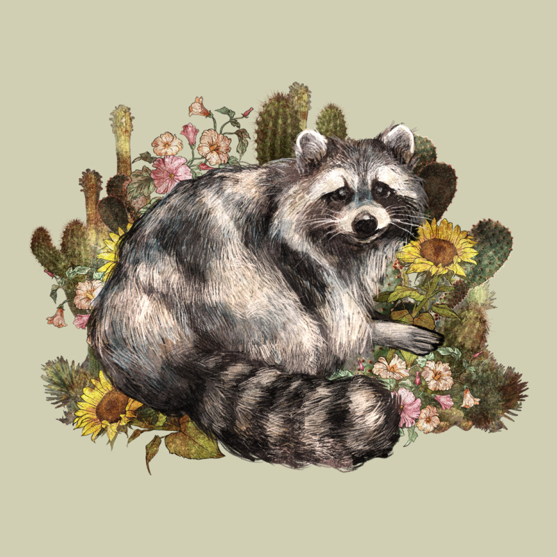 Floral Racoon Western Heavy Core Tee by NancyCooperArtShop | Teevron