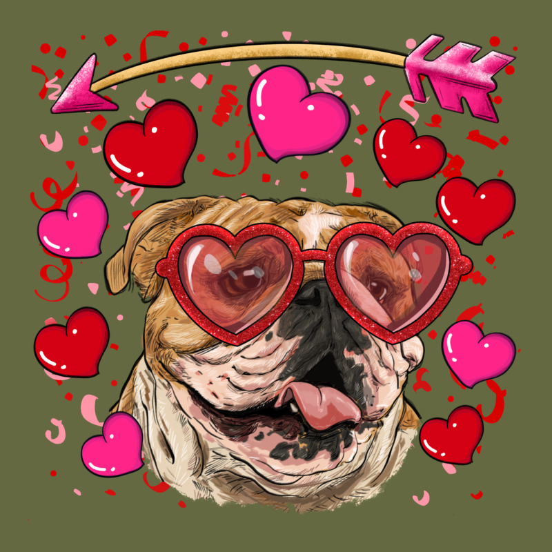 Valentine's Day  Brown English Bulldog Long Sleeve Tee by RanaPortraitStore | Teevron