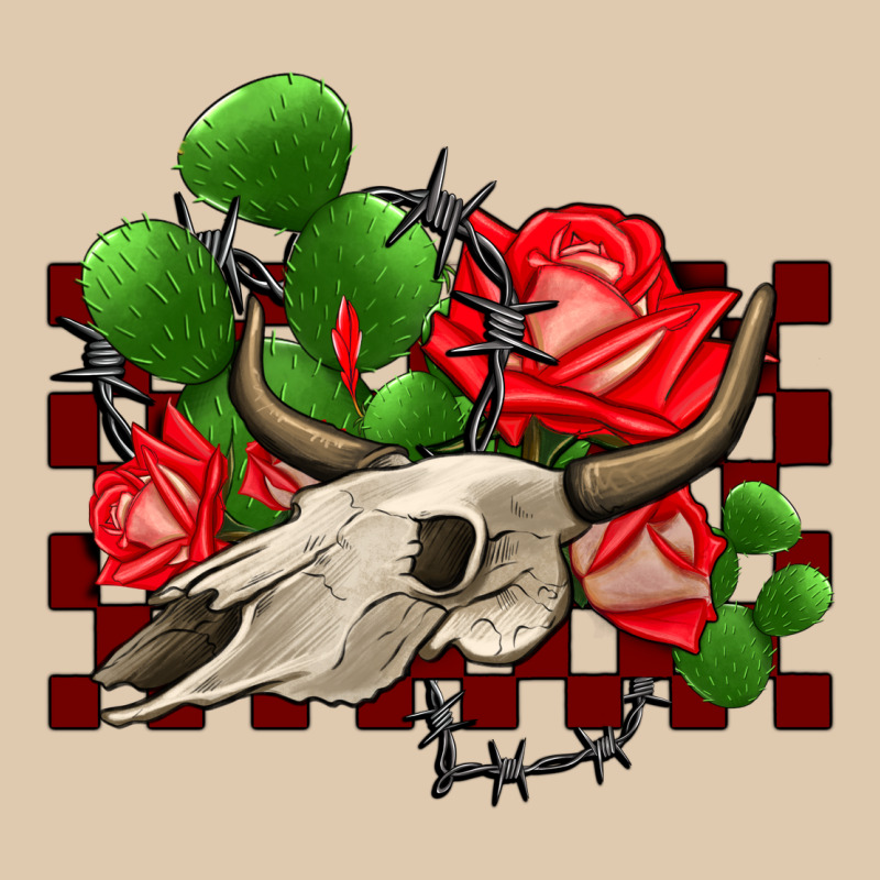 Bullskull Rose And Cactus Olivia Heavyweight Sweatshirt by OliviaCreatesArt | Teevron