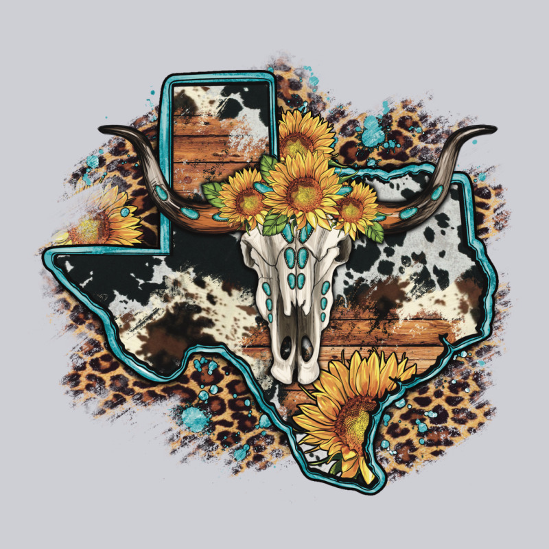 Bull Skull Leopard Cowhide Sunflower Texas Map Urban Hoodie by Artiststas | Teevron