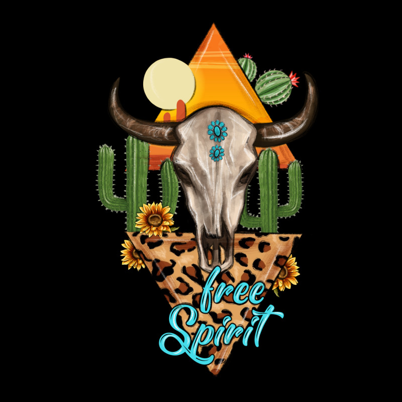Free Spirit Bull Skull Heavy Core Tee by MaliasSmallBusiness | Teevron