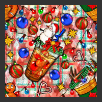 christmas coffee cups ornaments and lights with diamond plaid seamless | Teevron