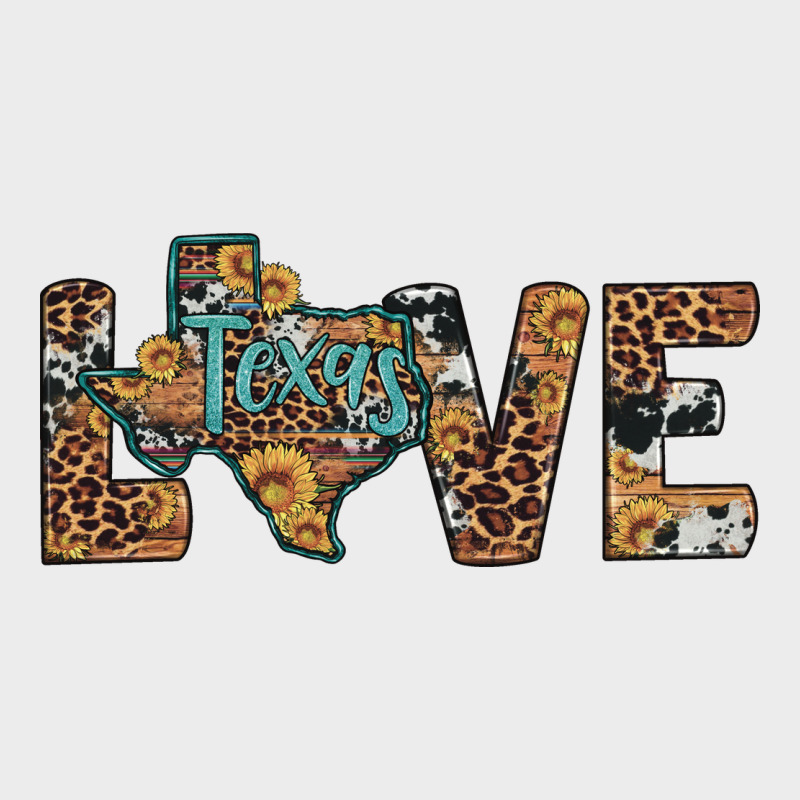 Love Texas Map Sunflower Leopard Cowhide Urban Hoodie by Artiststas | Teevron
