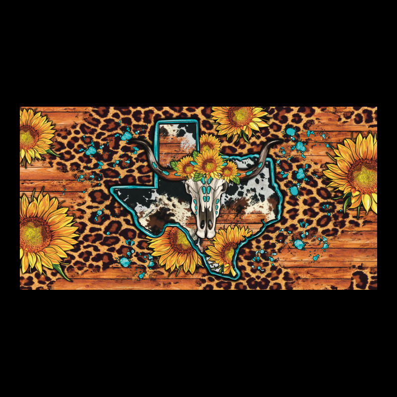 Texas Map Bull Skull Sunflower Leopard Licence Plate Urban Hoodie by Artiststas | Teevron