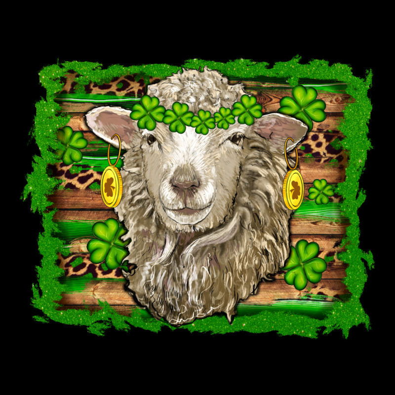 St Patricks Day Sheep Shamrock Gold  Serape Leopard Glitter Urban Hoodie by Artiststas | Teevron
