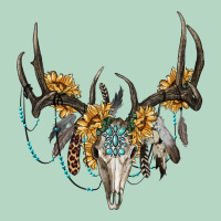 Boho Deer Skull Sunflowers And Gemstone Classic Tee | Teevron
