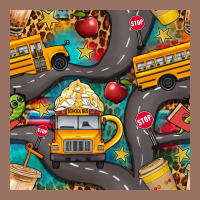 School Bus Coffee And Star With Leopard Seamless Pattern Bbs Premium Hoodie | Teevron
