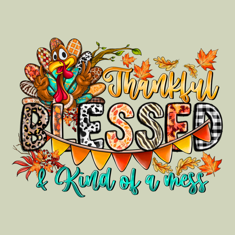 Thankful Blessed Kind Of Mess Heavyweight Hoodie by CowhideDigitalArt | Teevron