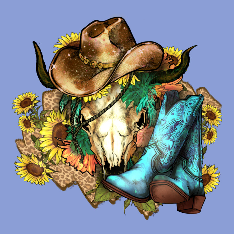 Cow Skull Cowboy Boots Hats Sunflowers Long Sleeve Tee by HowdyJamesFarm | Teevron