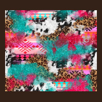 Leopard Cowhide Pink Turquoise Glitter Heavy Core Tee | Teevron
