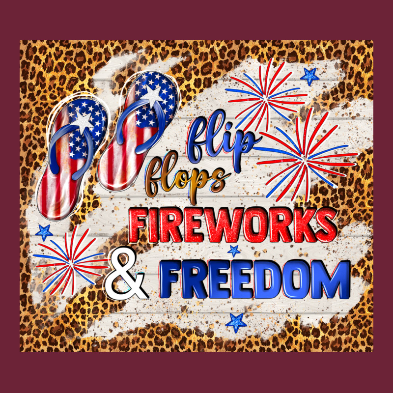 Flip Flops Fireworks & Freedom 4th Of July Long Sleeve Tee by TumblerDesignByShophia | Teevron
