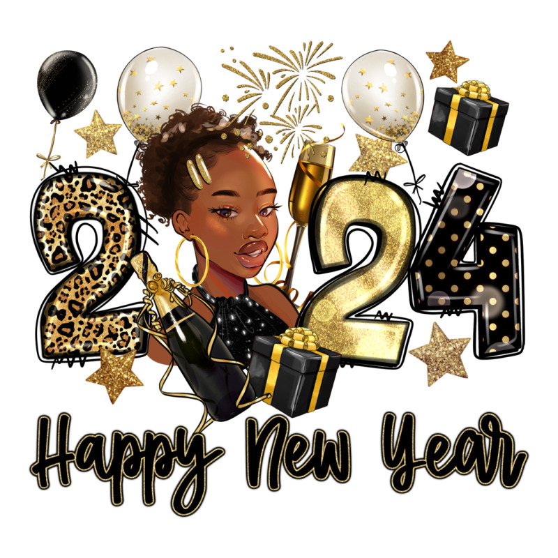 2024 Happy New Year Black Woman Premium Tee by MaliasSmallBusiness | Teevron
