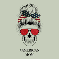 Glitter American Flag Patterned American Mom Skull Classic Tee | Teevron