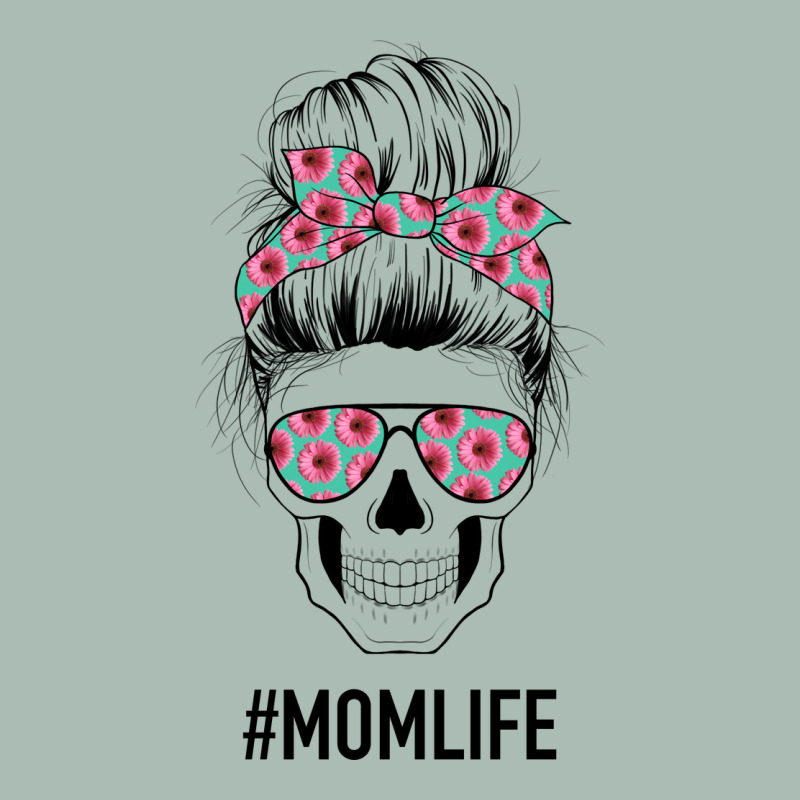 Pink Flower On Cyan Background Mom Skull Classic Tee by Bettercallsaul | Teevron