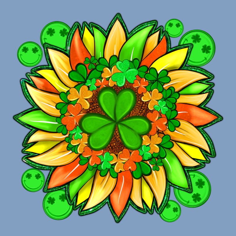 Sunflower With St Patricks Smiley Face And Shamrock With Glitter Urban Hoodie by Artiststas | Teevron