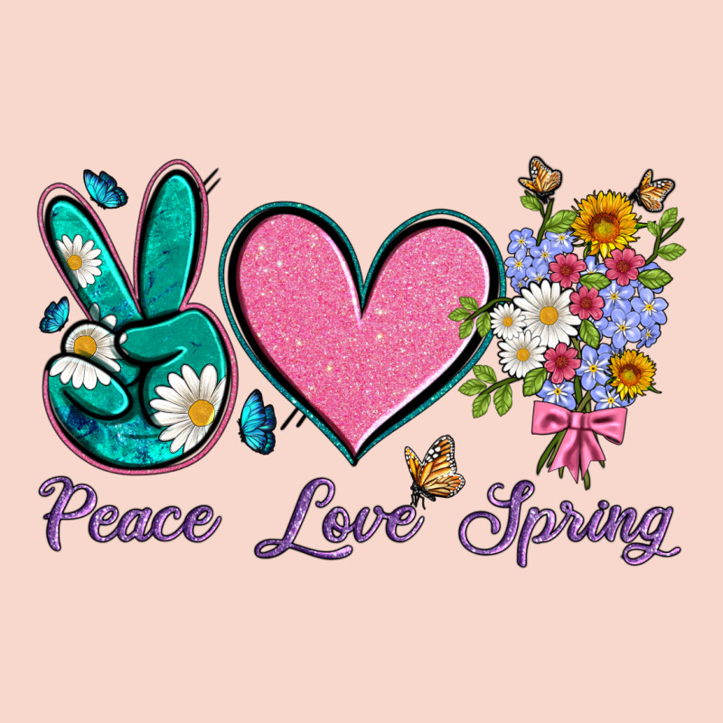 Peace Love Springwith Flowers And Butterfly Urban Hoodie by Artiststas | Teevron