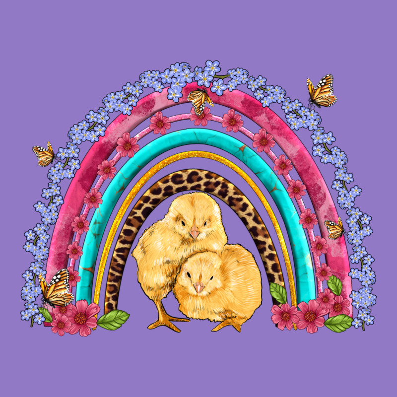 Easter Flowers And Butterfly With Chicks Rainbow Urban Hoodie by Artiststas | Teevron