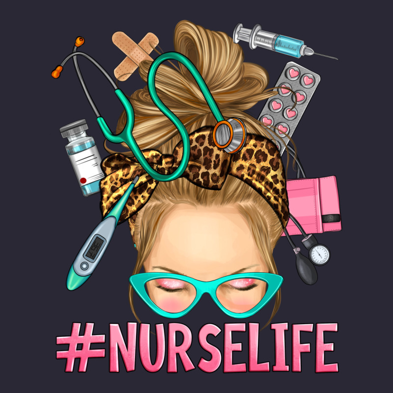 Blonde Messy Bun Nurse Life Vintage Tee by RanaPortraitStore | Teevron