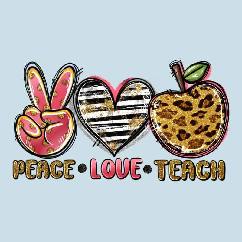 Peace Love Teach Ladies Tee by NancyCooperArtShop | Teevron
