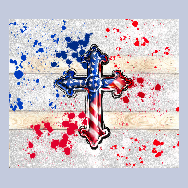 4th Of July Flag Cross Long Sleeve Tee by TumblerDesignByShophia | Teevron