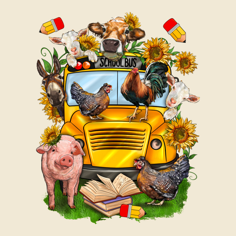 Farm Animals With School Bus Ladies Tee by NancyCooperArtShop | Teevron