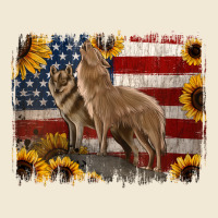 American Wolves With Sunflower Background Png Ladies Tee | Teevron