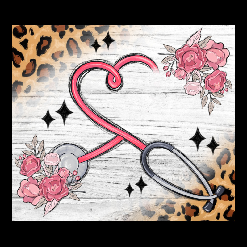 Customized Leopard Floral Nurse Heavy Core Tee by MaliasSmallBusiness | Teevron