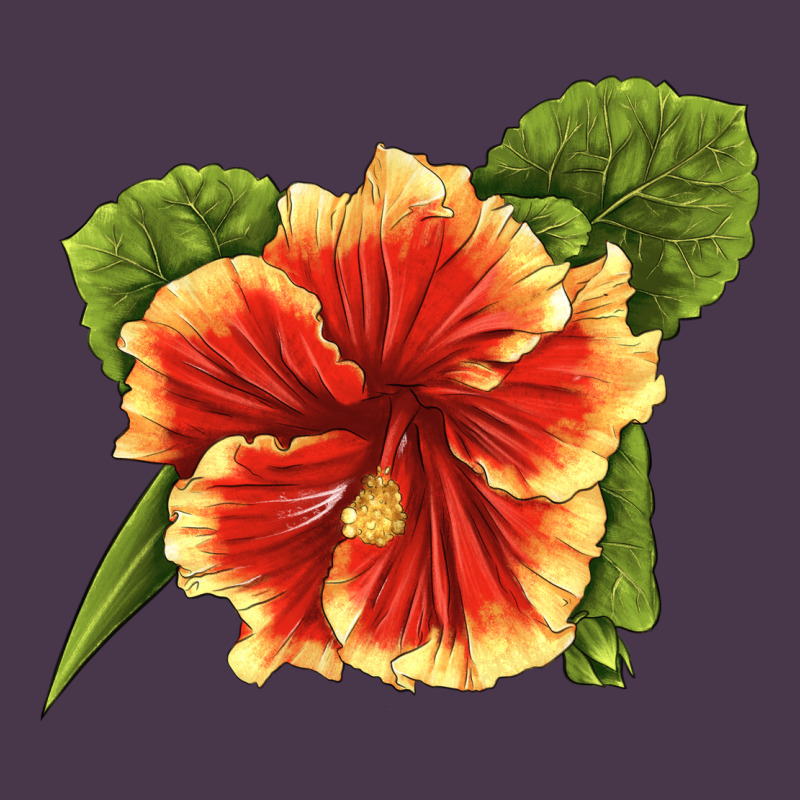 Hawaiian Hibiscus Flower Illustrations Heavyweight Hoodie by LillyAllenDesigns | Teevron