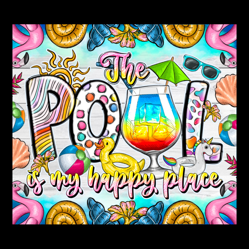 The Pool Is My Happy Place Premium Sweatshirt by CowhideDigitalArt | Teevron