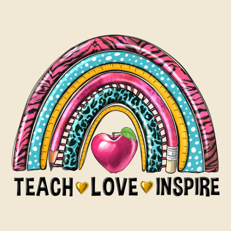 Rainbow Teach Love Inspire Ladies Tee by NancyCooperArtShop | Teevron
